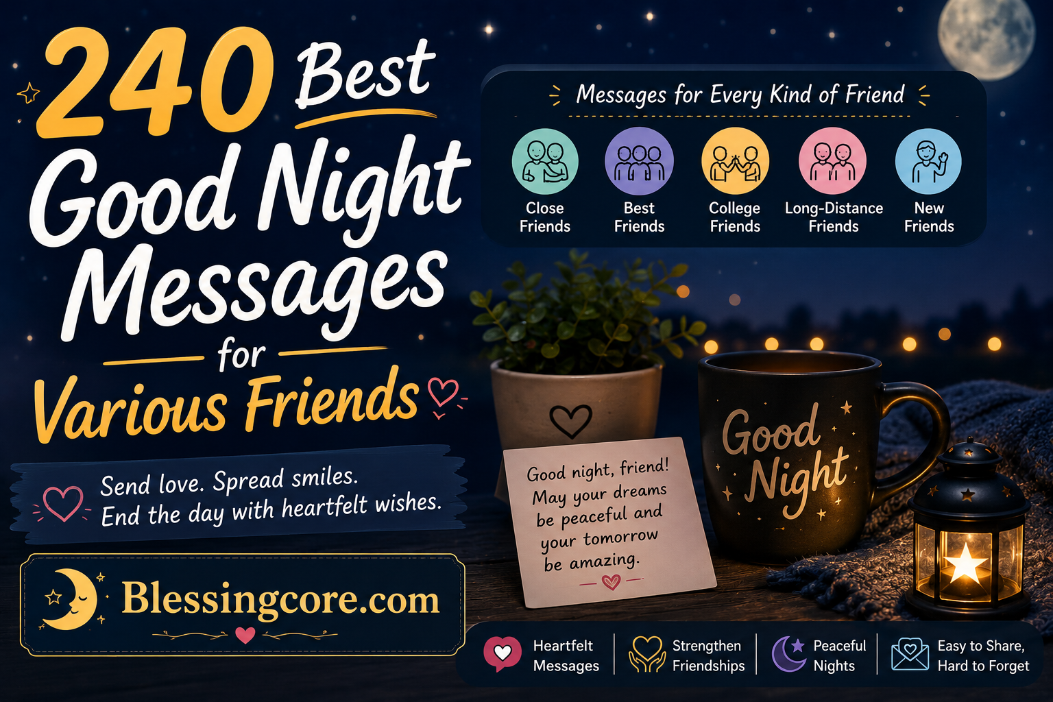 good night messages for various friends